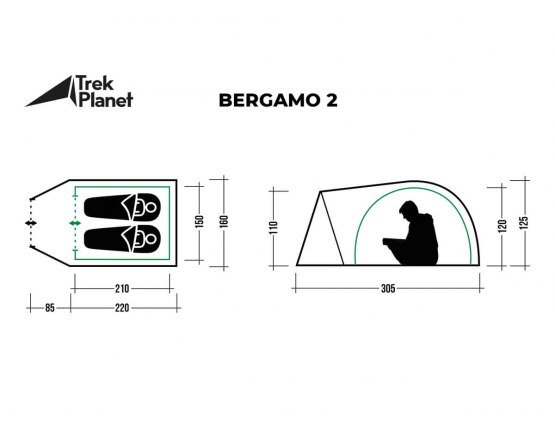 Летняя палатка TREK PLANET Bergamo 2