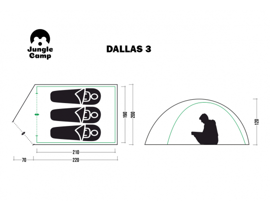 Летняя палатка JUNGLE CAMP Dallas 3